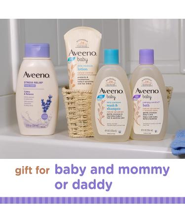 Aveeno Baby Mommy & Me Daily Bathtime Gift Set - Baby Wash & Shampoo, Calming Bath, Moisturizing Lotion, Stress Relief Body Wash - 4 Items - Buy Online on GoSupps.com
