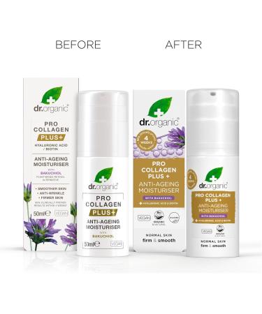 Dr Organic Pro Collagen Plus Bakuchiol Hyaluronic Acid Biotin Healthy-Aging Wrinkles Dry & Sensitive Skin Natural Vegan Cruelty-Free Paraben & SLS-Free Recycled & Recyclable Organic 50ml - Buy Online on GoSupps.com