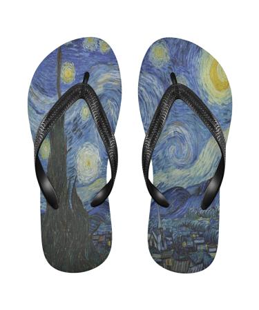 Mnsruu Artwork Galaxy Nebula Outer Space Cloud Flip Flops Flip Sandals Home Slippers Hotel Spa Bedroom Travel S for Men Women