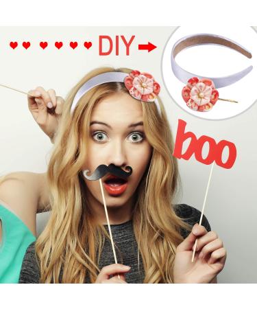 SIQUK 16 Pieces Satin Headbands - 1 Inch Black and Silver DIY Ribbon Hair Headbands for Women and Girls - Buy Online on GoSupps.com