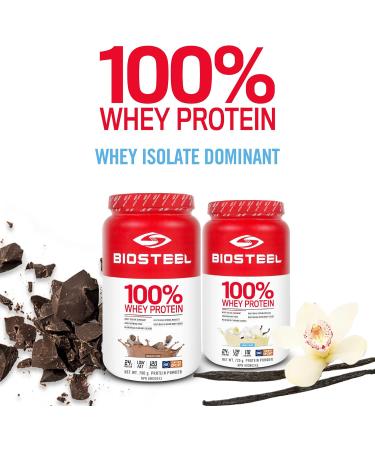 BIOSTEEL Sports Vanilla 100% Whey Protein Powder Supplement rBGH Hormone Free & Non-GMO Post Workout Formula 25 Servings 25.5 Ounces Trusted by Pro Athletes NSF for Sport - Buy Online on GoSupps.com