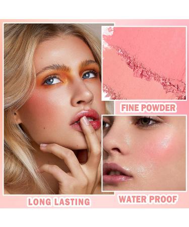 Long-Lasting Waterproof Loose Powder Blush - Matte Natural Pink Air Cushion Blush for Cheeks Tint - Korean Makeup - 02 Orange Pink - Buy Online on GoSupps.com
