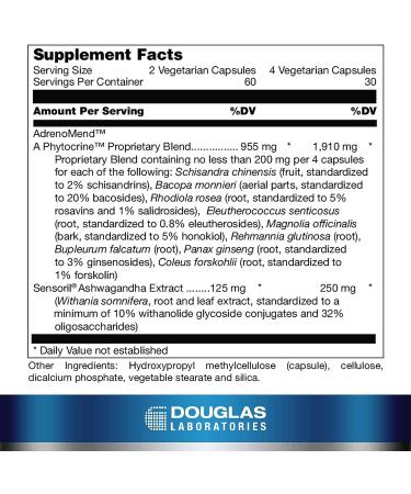 Douglas Laboratories AdrenoMend | Herbal Adaptogens for Adrenal Support | 120 Capsules - Buy Online on GoSupps.com