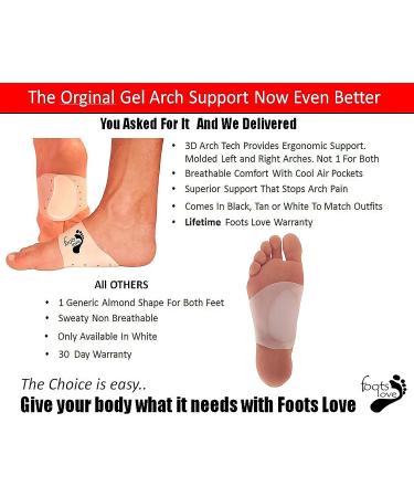 FOOTS LOVE Plantar Fasciitis Gel Cushioned Arch & Heel Support Sleeves - Cooling Air Pockets - Men and Women (Black) - Buy Online on GoSupps.com