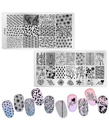 Niceneeded 12Pcs Nail Stamping Kit - 5Pcs Nature Flower Design Nail Art Stampers for Stunning Nail Designs - International Shipping Available - Buy Online on GoSupps.com