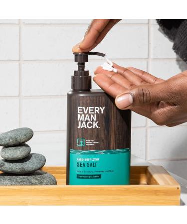 Every Man Jack Sea Salt Hand & Body Lotion for Men - Lightweight & Fast Absorbing - 13.5oz (Pack of 3) - Buy Online on GoSupps.com