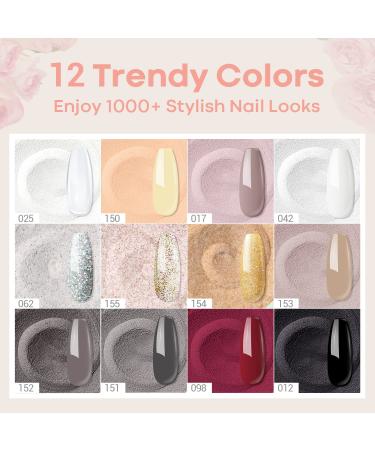 Modelones Acrylic Powder Set - 12 Colors for Fall Nail Art | Medium Drying & Pigmented Spring Summer Series | Ideal for 3D Carving & Gifts for Women - A6-Fall Winter - Buy Online on GoSupps.com