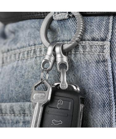 TISUR Swivel Key Ring Clips - 360 Rotatable Metal Carabiner for Keychains | Small Key Chain Rings for Jewelry Making | D Ring-Matte Keychain Holder Accessories - Buy Online on GoSupps.com