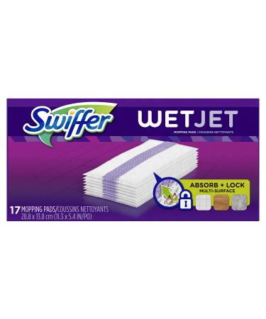 Swiffer Wetjet Hardwood Mop Pad Refills for Floor Mopping and Cleaning, All Purpose Multi Surface Floor Cleaning Product, 17 Count