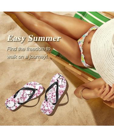 Mnsruu Watercolor Flowers Cherry Blossom Flip Flops - XXL for Men & Women | Home Hotel Spa & Travel Comfort - Buy Online on GoSupps.com