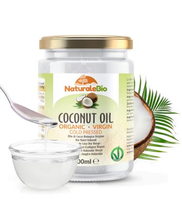 Organic Virgin Coconut Oil 500 ml. Raw Cold Pressed. Bio and Natural. Native Unrefined Organic. Country of origin Sri Lanka. NaturaleBio 500 ml (Pack of 1)