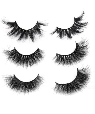 Buy SUNWELL 20mm Mink Eyelashes | 6D Real Mink Dramatic & Fluffy Volume - 3 Pairs - Buy Online on GoSupps.com