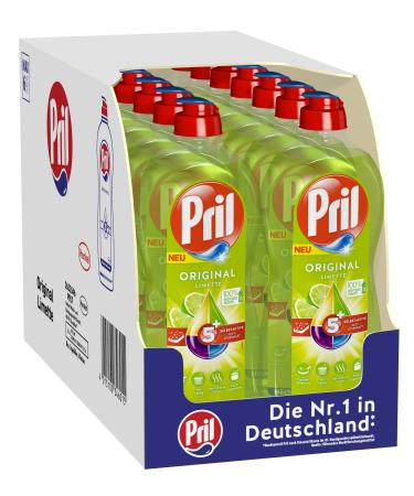 Pril 5 Plus Original Lime hand dishwashing liquid (14 x 675 ml) with self-active grease dissolving power
