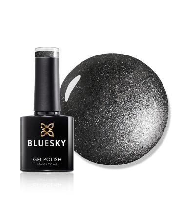 Bluesky Gel Nail Polish Shiny Asphalt A022 Dark Grey Glitter Long Lasting Chip Resistant 10 ml (Requires Drying Under UV LED Lamp)