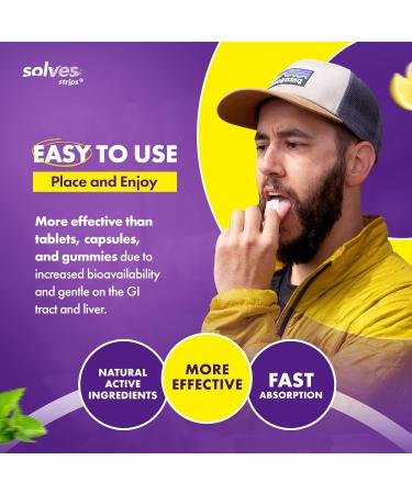 Solves Strips Vitamin D3 Lemon Zest Twist - High Potency Sugar-Free Daily Essential for Bone & Immune Health - 10 Count Pack - Buy Online on GoSupps.com