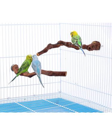 Mogoko Natural Grapevine Bird Perches 2-Pack for Parrots, Parakeets, Cockatiels, Conures, Macaws, Love Birds, Finches - Birdcage Stands and Accessories - Buy Online on GoSupps.com