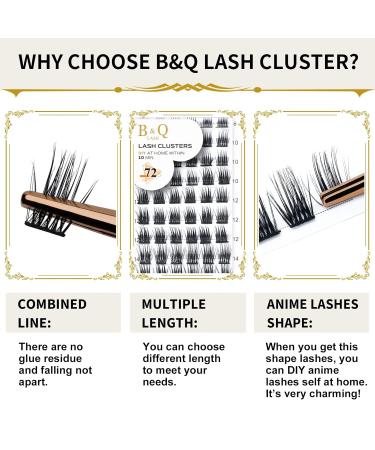Buy 72 PCs DIY Eyelashes for Beginners | Reusable Wispy Fluffy Individual Eyelash Extensions at Home (B36 D-14mm) - Buy Online on GoSupps.com