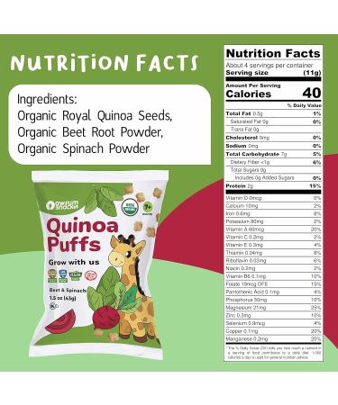 Awsum Snacks Quinoa Baby Puffs - USDA Organic Vegan Gluten Free Cereal for Kids - 18 Ounce Variety Pack - Buy Online on GoSupps.com