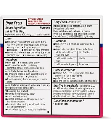 Equate Allergy Relief 25 mg 100ct Tablets (Pack of 2) | Fast International Shipping & Createandbundle Sticker - Buy Online on GoSupps.com