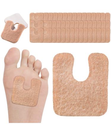 48 Pieces U-Shaped Felt Callus Pads Metatarsal Foot Pads for Pain Relief Keep Calluses from Rubbing on Shoes Forefoot and Support Self-Adhesive Foam Foot Cushion Pad for Men and Women Beige