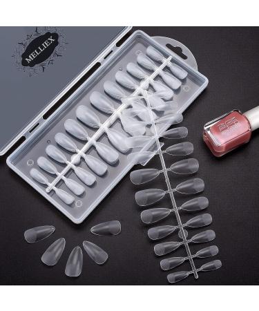 MELLIEX 240pcs Almond Nail Tips - Full Cover Soft Gel Press on Nails Extension - Clear Fake Nails for DIY - 12 Sizes - Buy Online on GoSupps.com