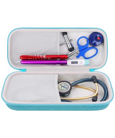 Elonbo Stethoscope Carrying Case for 3M Littmann Classic III Lightweight II S.E MDF Acoustica Deluxe Stethoscopes Stethoscope Carrying Cases with Mesh Pocket fits Nurse Accessories Turquoise
