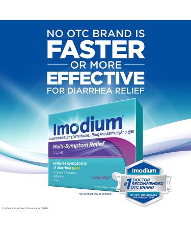 Imodium Multi-Symptom Caplets - 18 ct - Diarrhea Relief with Gas, Bloating, & Cramps - Buy Online on GoSupps.com