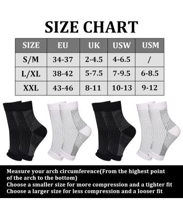 Neuropathy Socks 6 Pairs Plantar Fasciitis Socks for Men And Women Ankle Compression Socks for Neuro Pathy Sprained Pain Relief for Feet Breathable Anti-Slip Functional Socks Neuropathy(Black+White) Black+White S-M - Buy Online on GoSupps.com