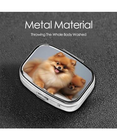 Buy Cute Pomeranian 2 Compartment Pill Case - Small Travel Pill Organizer & Purse Gift - Buy Online on GoSupps.com