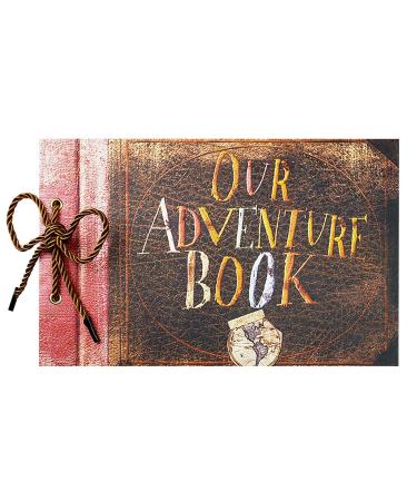 Vienrose Our Adventure Book Scrapbooks Album Up Movie Scrap Photo Book Embossed Words with Luxury DIY Kit for Men Boyfriend Couples Retro-40 Pages