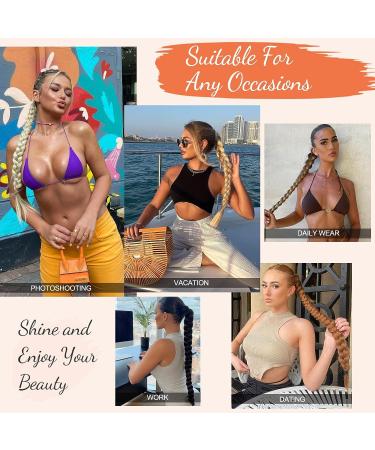 FENTISAR 34 Inch Blonde DIY Braided Ponytail Extension | Straight Wrap Around Synthetic Hair Piece for Women - Buy Online on GoSupps.com