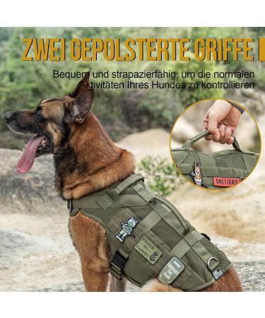 Oneigris No-Pull Dog Harness | Aire Mesh Adjustable Safety Harness for Large/Medium Dogs - Ultra Breathable Chest Vest with 2 Handles - Green (L: Neck 45-63cm Chest 68-91cm) - Buy Online on GoSupps.com