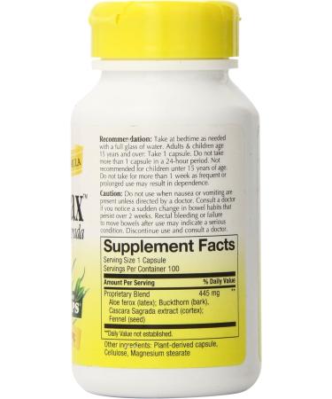Nature's Way Aloemaxlax Capsules 100 Count - Vegetarian with Cascara Sagrada - Digestive Support - Buy Online on GoSupps.com