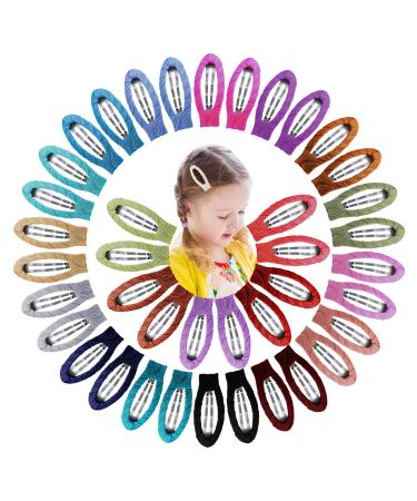 40 Pieces 2 Inch Fabric Hair Clips Neon Snap Hair Clips Girls Hair Clips No Slip Wrapped Hair Barrettes Toddler Hair Clips Colorful Hair Barrettes for Baby Kids Girls Hair Accessories  20 Colors