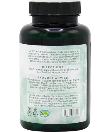Cal-M Capsules | Calcium & Magnesium with Cider Vinegar | 120 Vegan Capsules | G&G Vitamins - Buy Online on GoSupps.com