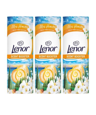 Lenor In-Wash Scent Booster Orange Blossom & Coastal Cypress 176g Crisp notes of Coastal Cypress and Orange Blossom transport you to the Mediterranean coast Mrs Hinch's Vacay Vibes Collection 3pack