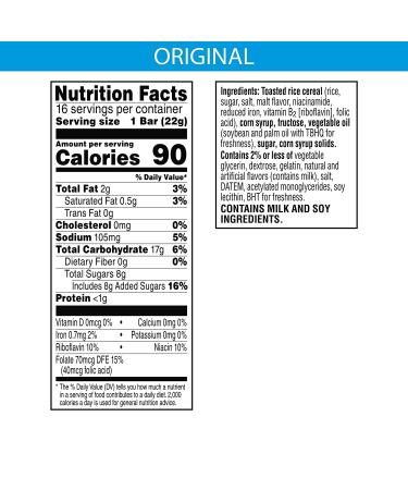 Rice Krispies Treats Marshmallow Snack Bars Value Pack - Original 12.4oz Box (16 Bars) - Buy Online on GoSupps.com