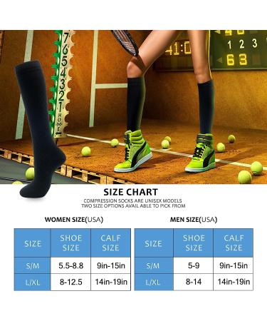 Momoya Compression Socks 20-30 mmHg for Women Men - 4 Pairs Black - Knee High Running Stocking for Travel & Athletic Use - Large-X-Large - Buy Online on GoSupps.com