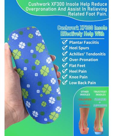 3/4 Over-Pronation Corrective Insoles | Medium Arch Supports | Orthotics for Flat Feet Knee & Back Pain Relief | Improve Walking Posture | Unisex XXL (Men's 11.5-13) - Blue - Buy Online on GoSupps.com