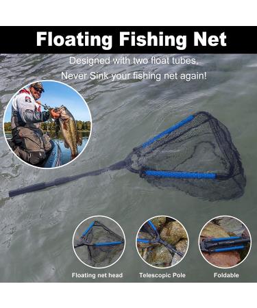 PLUSINNO Fishing Net Fish Landing Net  Foldable Collapsible Telescopic Pole Handle  Durable Nylon Material Mesh  Safe Fish Catching or Releasing Floating Net Telescopic Handle/35"Full - Buy Online on GoSupps.com
