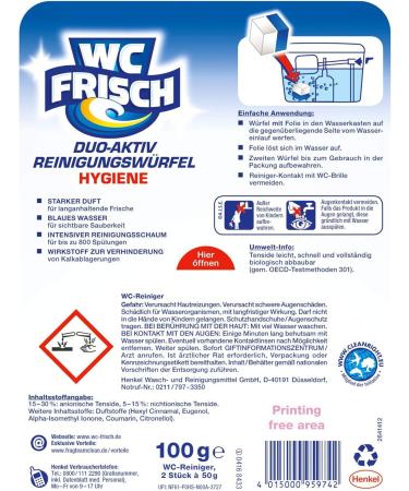 WC FRISCH Duo-Active Cleaning Cubes - 2 Pack for Hygienic Freshness & Limescale Protection | International Shipping Available - Buy Online on GoSupps.com