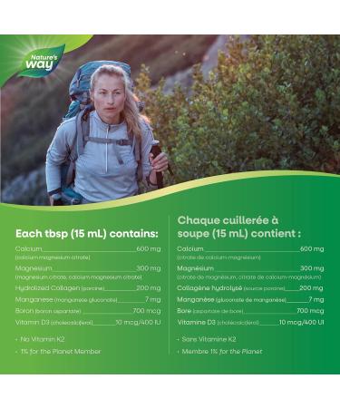 Nature's Way Calcium and Magnesium Citrate 2:1 - Liquid Supplement with Vitamin D3 and Collagen Helps Support the Maintenance of Bones and Teeth No Vitamin K2 - Blueberry Flavour 500 mL - Buy Online on GoSupps.com