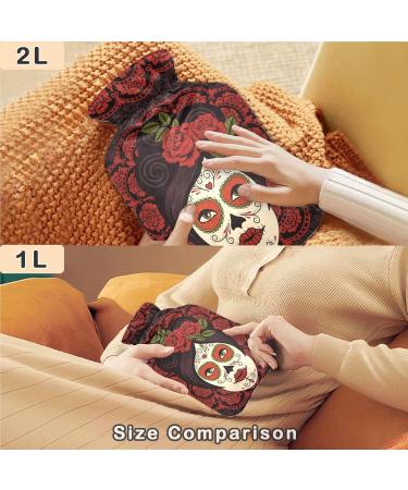 Buy Naanle Rose Mexican Skull Hot Water Bottle 1L Transparent Hand & Foot Warmer for Pain Relief & Heat Therapy International Shipping Available - Buy Online on GoSupps.com