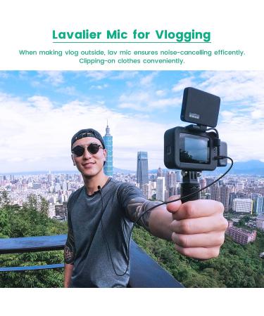 Weishan Media Mod Mic for GoPro HERO11-9 Black Action Camera | Lavalier Lapel Microphone with Clip | Compatible with GoPro Pro 3.5mm Mic Adapter | 5ft Cable for Vlogging - Buy Online on GoSupps.com