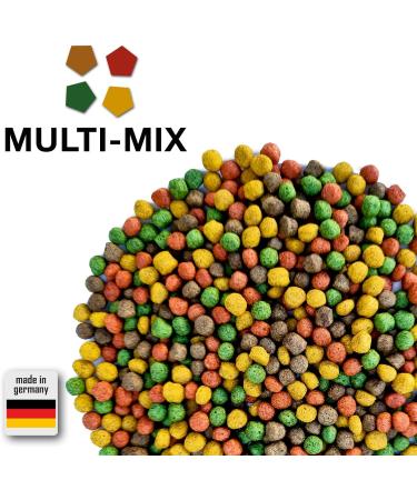 Multi-Mix Koi Futter 6mm - Premium 4 Varieties of Feed for Koi & Pond Fish with Salmon Oil Spirulina & Astaxanthin (5kg) | Balanced Nutrition for Healthy Fish - Buy Online on GoSupps.com