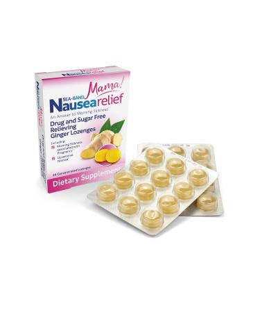 Sea-Band Ginger Mama Lozenges Drug and Sugar Free for Motion Sickness and Nausea Relief*