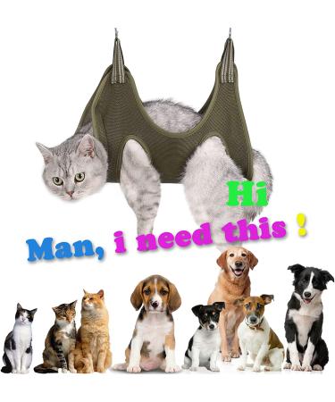 ATO-DJCX Cat Grooming Hammock | XS Size Green Restraint Bag for Small Pets | Breathable Helper for Nail and Ear/Eye Care - Buy Online on GoSupps.com