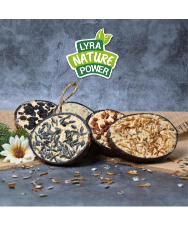 Lyra Pet 3 x 10 Filled Coconut Halves | High Fat Bird Food | Coconut with different toppings - Buy Online on GoSupps.com