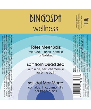 Dead Sea Bathing Salt with Aloe Flax & Chamomile - 1000g for Skin Infection Psoriasis Acne Relief Stress & Muscle Pain | BingoSpa - Buy Online on GoSupps.com