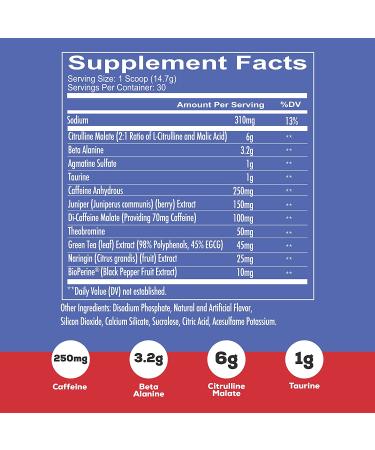 Redcon1 Total War Pre Workout - 30 Servings, Energy Boost, Endurance, Focus - Blue Raspberry - Buy Online on GoSupps.com